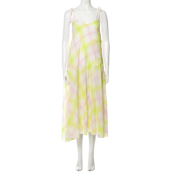 MII Collection Pina Vibration Plaid Cotton Beach Midi Dress M $ 520 - Picture 1 of 12